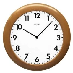 Pendule Murale Bois Teinté Merisier Ronde à Sonnerie