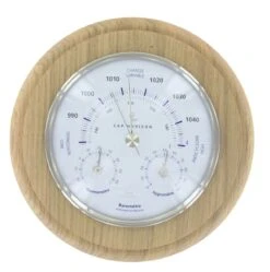 Baromètre-thermomètre-hygromètre En Bois De Chêne