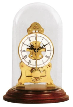 Pendule à Poser Squelette Mécanique Sous Cloche