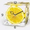 Horloge Murale En Verre "Glaçon Citron" 2 Horloge Murale En Verre "Glaçon Citron" -1001 Pendules Boutique vp40058