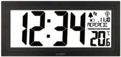 Horloge Murale Digitale Radio-pilotée Grands Chiffres