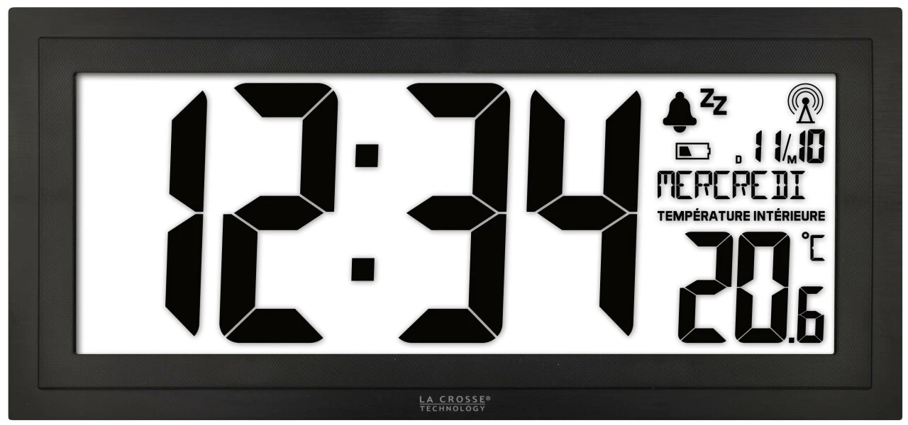 Horloge Murale Digitale Radio-pilotée Grands Chiffres 1 Horloge Murale Digitale Radio-pilotée Grands Chiffres