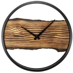 NeXtime Pendule Murale Silencieuse En Bois Massif Et Métal