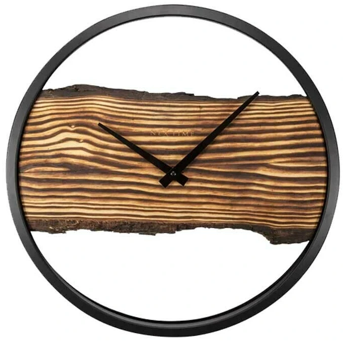 NeXtime Pendule Murale Silencieuse En Bois Massif Et Métal 1 NeXtime Pendule Murale Silencieuse En Bois Massif Et Métal