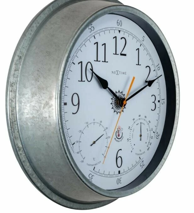 NeXtime Pendule étanche Ronde En Galva 2 NeXtime Pendule étanche Ronde En Galva – Image 2